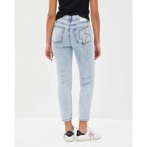 Unemployed Denim Lightning Bolt Skinny Jeans 26 X 26.5